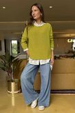 Made in Italy Conrad Body Skim Knit Jumper Olive